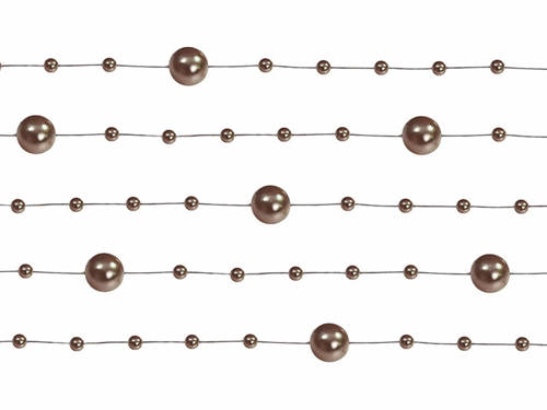 Beaded garland 1,3 m, brown, 5 pcs, 1 packet