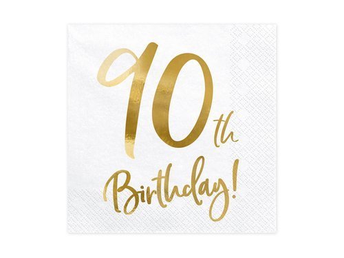 Birthday 90th Luncheon Napkins - 33 cm - 20 pcs