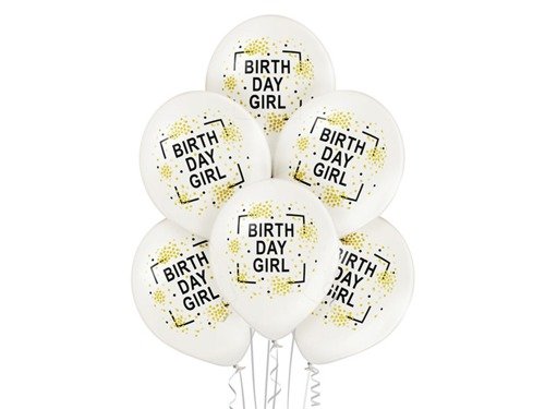 Birthday Girl Latex Balloons - 12" - 6 pcs