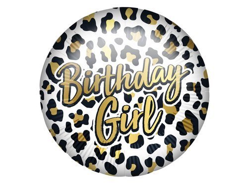 Birthday Girl Leopard Foil Balloon - 46 cm - 1 pc