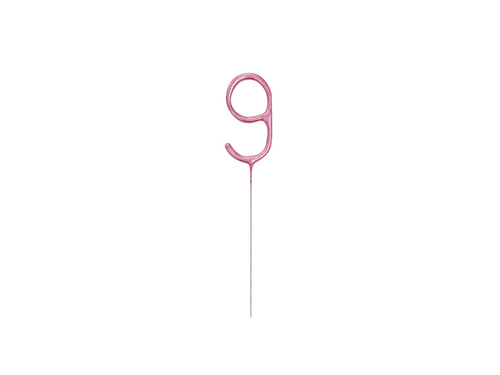 Birthday Rose Pink Glitz Number 9 Sparkler - 18 cm - 1 pc