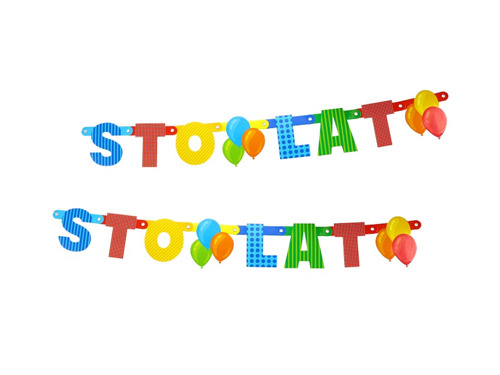 Birthday banner "Sto lat", 1.5 m, 1 pc