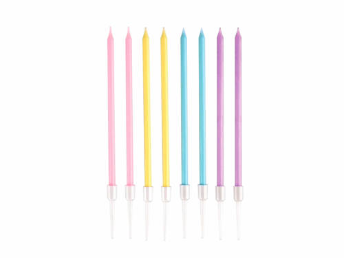 Birthday candles, pastel mix - 8 pcs