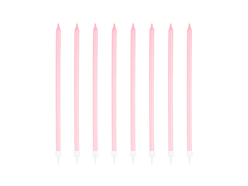 Birthday candles pink - 8 pcs