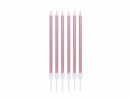 Birthday candles, rose gold - 6 pcs