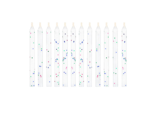 Birthday candles, white - 12 pcs