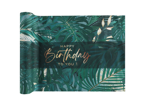 Birthday jungle table runner - 28 x 300 cm - 1 pc