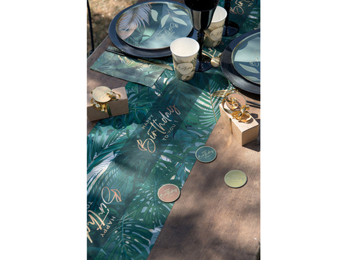 Birthday jungle table runner - 28 x 300 cm - 1 pc