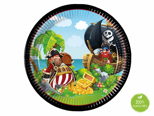 Birthday plates Pirates - 23 cm - 8 pcs.