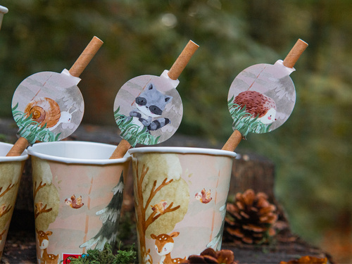 Birthday straws Forest Animals - 6 pcs.