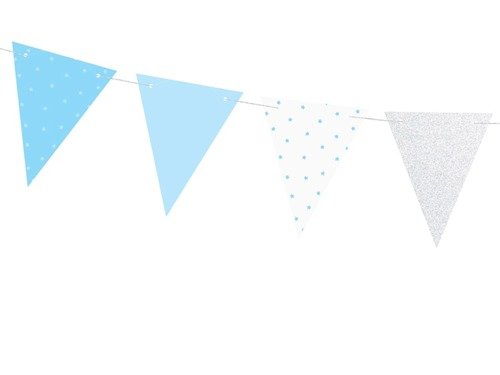 Blue 1st birthday flag banner - 1,3 m - 1 pc