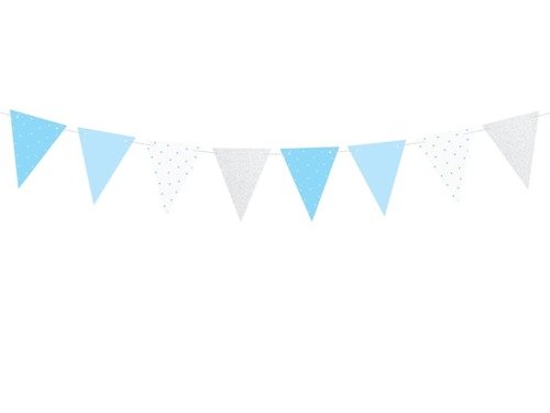 Blue 1st birthday flag banner - 1,3 m - 1 pc