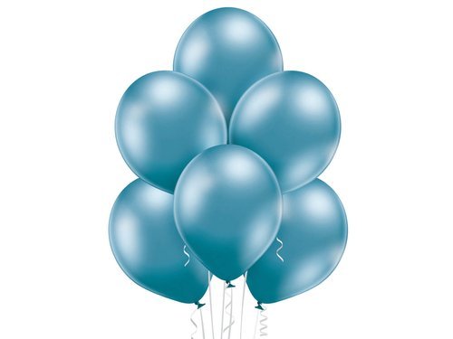 Blue Glossy balloons - 14'' - 8 pcs.