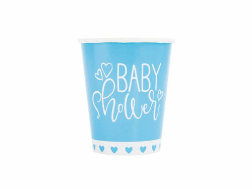 Blue Hearts Baby Shower 266 ml Paper Cups 8ct