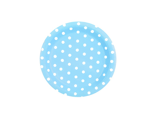 Blue Paper Plates with Dots - 18 cm - 6 pcs