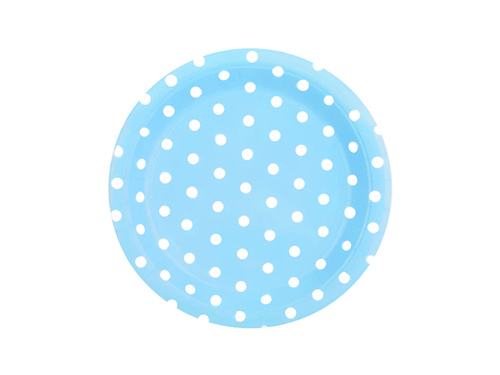 Blue Paper Plates with Dots - 23 cm - 6 pcs