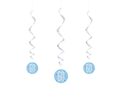 Blue hanging swirl 60 - 81 cm - 6 pcs