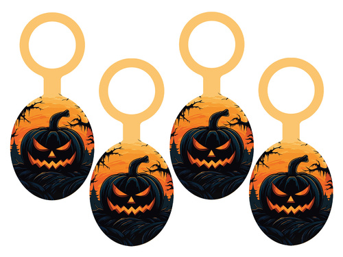 Bottle hanging cards Dark Pumpkin - 8 pcs.