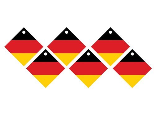 Bottle hanging cards German Flag - 12 pcs