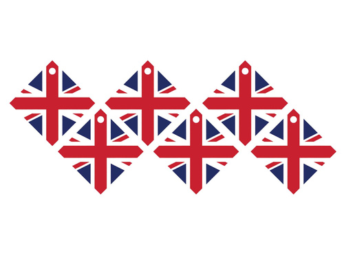 Bottle hanging cards Great Britain Flag - 12 pcs