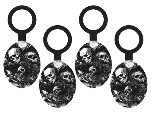 Bottle hanging cards Skulls - 8 pcs.