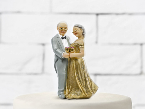 Cake Topper Gold Anniversary, 12cm, 1 pc