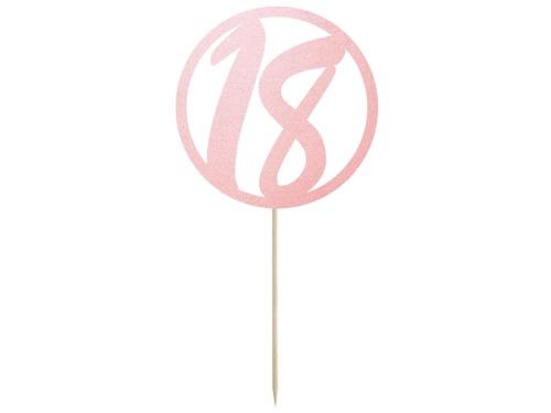 Cake topper 18 birthday pink - 1 pc