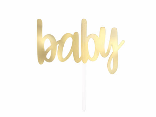 Cake topper Baby gold - 15 cm - 1 pc