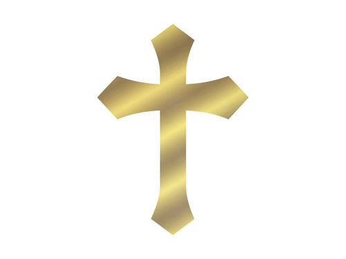 Cake topper Cross, gold - 1 pc