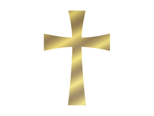 Cake topper Cross, gold - 1 pc