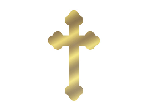 Cake topper Cross, gold - 1 pc