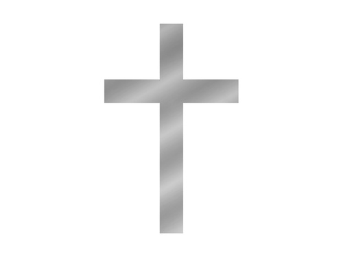 Cake topper Cross, silver - 1 pc