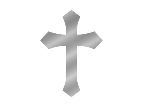 Cake topper Cross, silver - 1 pc