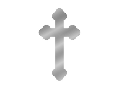 Cake topper Cross, silver - 1 pc