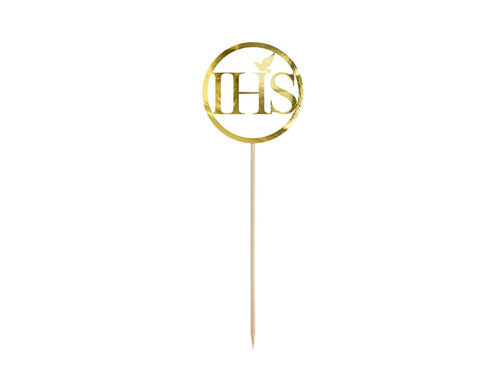 Cake topper IHS, gold - 1 pc