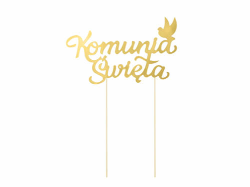 Cake topper Komunia Święta, gold - 1 pc