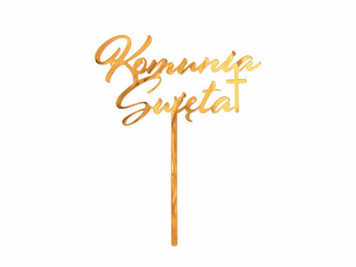 Cake topper Komunia Święta, gold - 1 pc