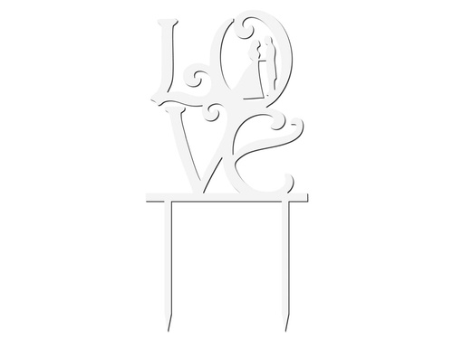 Cake topper Love - 15,5 x 8 cm - 1 pc