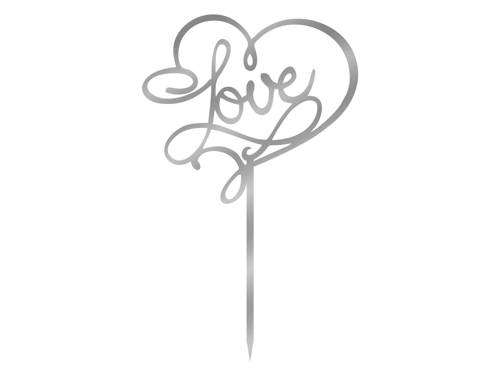 Cake topper Love - 15 x 9,5 cm - 1 pc