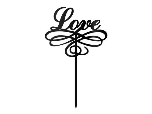 Cake topper Love - 15 x 9,5 cm - 1 pc