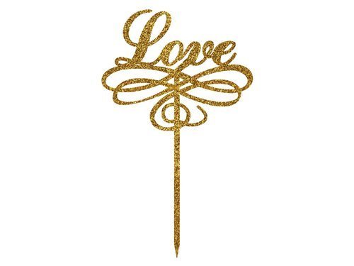 Cake topper Love - 15 x 9,5 cm - 1 pc