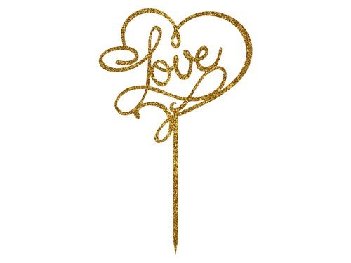 Cake topper Love - 15 x 9,5 cm - 1 pc