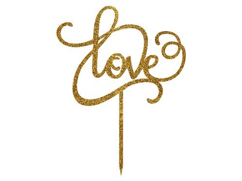 Cake topper Love - 16x12 cm - 1 pc