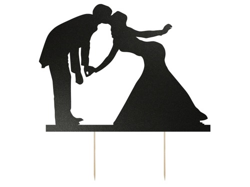 Cake topper, black - 10x13 cm - 1 pc