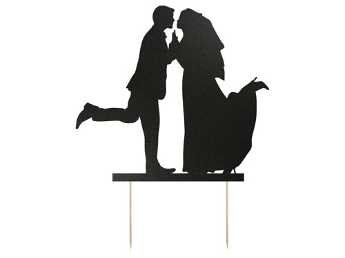 Cake topper, black - 11x12 cm - 1 pc