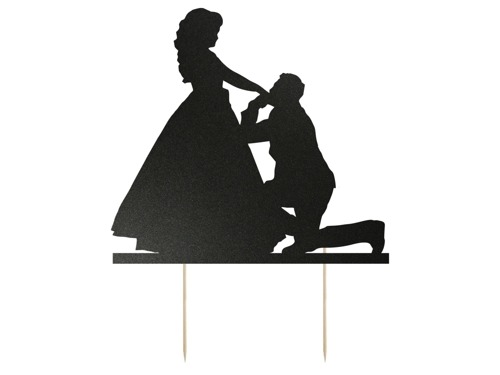 Cake topper, black - 13x12 cm - 1 pc