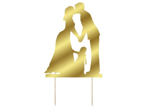 Cake topper, gold - 10x13 cm - 1 pc