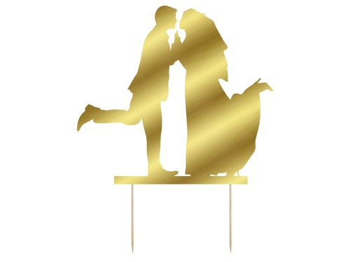 Cake topper, gold - 11x12 cm - 1 pc