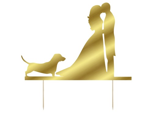 Cake topper, gold - 16x12 cm - 1 pc