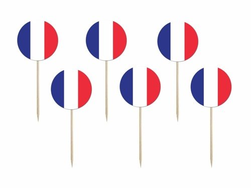 Cake toppers French flag - 6 pcs